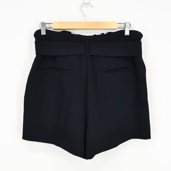Wilfred Aritzia High Rise Paperbag Belted Tie Trouser Dress Short Black Size 14 - Picture 2 of 6